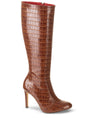 Michael Soul DONNA - Klassische Stiletto Stiefel in braun Krokodilmuster SALE