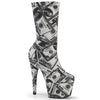 ADORE-1002DP Plateau Stiefeletten Dollar-Print von Pleaser