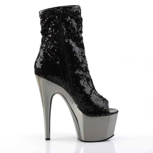 ADORE-1008SQ Plateau Stiefeletten Schwarz von Pleaser – Ansicht 5