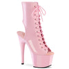 ADORE-1016 Plateau Peeptoe Stiefeletten Rosa Lack von Pleaser