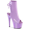 ADORE-1018 Plateau Peeptoe Stiefeletten Violett Lack von Pleaser