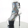 ADORE-1018HG Plateau Stiefeletten Silber Holo von Pleaser – Ansicht 3