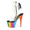 ADORE-1018RC Plateau Stiefeletten - Transparent/Regenbogen von Pleaser – Ansicht 3