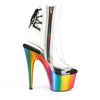 ADORE-1018RC Plateau Stiefeletten - Transparent/Regenbogen von Pleaser – Ansicht 5
