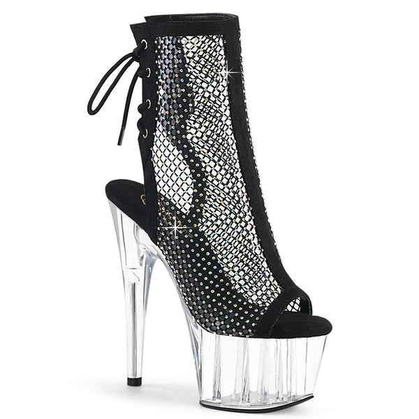 ADORE-1018RM Plateau Stiefeletten - Schwarz Mesh von Pleaser