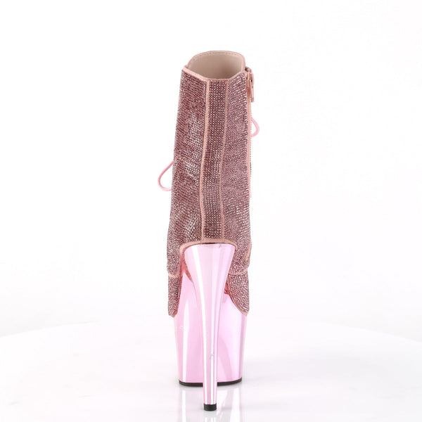 ADORE-1020CHRS Plateau Stiefeletten - Glitzersteine Pink von Pleaser – Ansicht 4