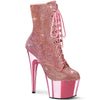 ADORE-1020CHRS Plateau Stiefeletten - Glitzersteine Pink von Pleaser