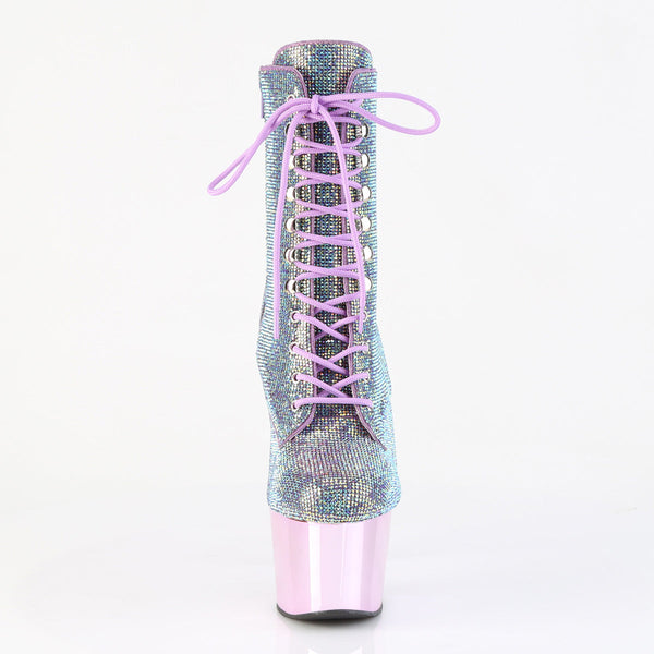 ADORE-1020CHRS Plateau Stiefeletten - Glitzersteine Flieder von Pleaser – Ansicht 2
