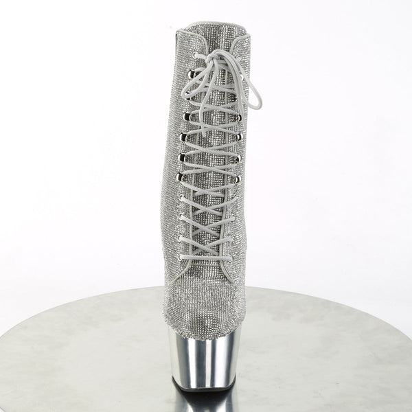 ADORE-1020CHRS Plateau Stiefel - Glitzersteine von Pleaser – Ansicht 2