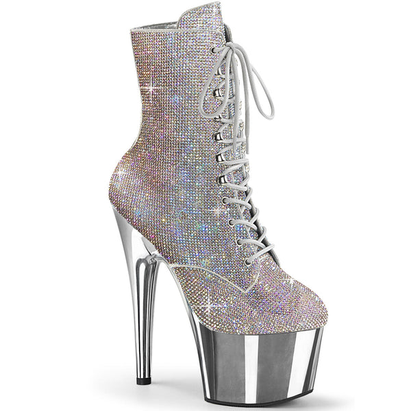 ADORE-1020CHRS Plateau Stiefeletten - Glitzersteine von Pleaser