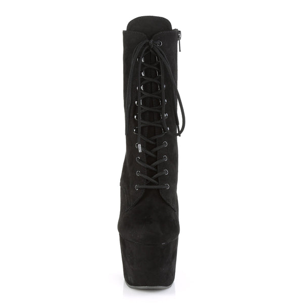 ADORE-1020FS Plateau Stiefeletten Schwarz Samt von Pleaser – Ansicht 2