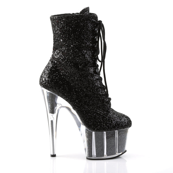 ADORE-1020G Plateau Stiefeletten Glitzer - Schwarz von Pleaser – Ansicht 5