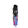 ADORE-1020RC Plateau Stiefeletten - Schwarz Lack/Regenbogen von Pleaser – Ansicht 4