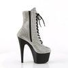 ADORE-1020RS Plateau Stiefeletten - Silber Glitzersteine von Pleaser – Ansicht 5