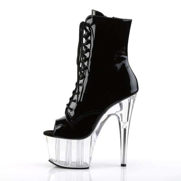 ADORE-1021 Plateau Stiefeletten - Schwarz/Transparent von Pleaser – Ansicht 3