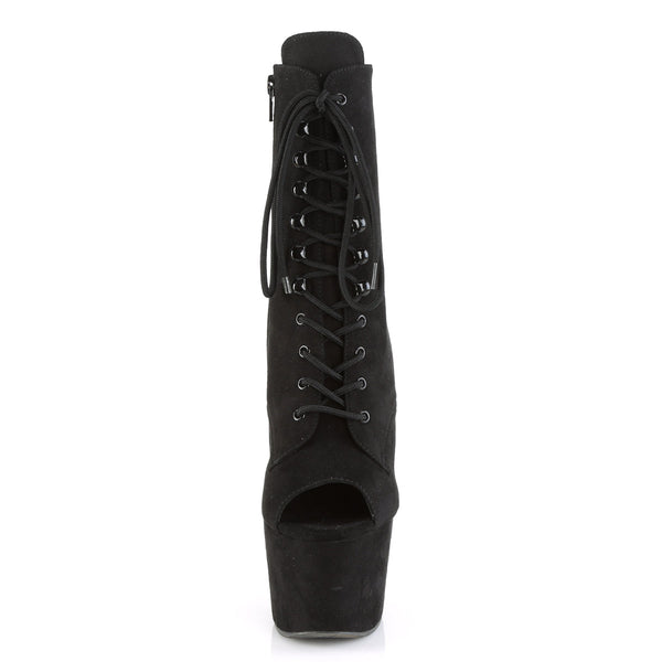 ADORE-1021FS Plateau Stiefeletten - Schwarz Samt von Pleaser – Ansicht 2