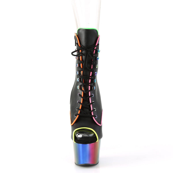 ADORE-1021RC-02 Plateau Stiefeletten - Regenbogen von Pleaser – Ansicht 2