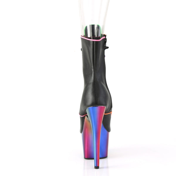 ADORE-1021RC-02 Plateau Stiefeletten - Regenbogen von Pleaser – Ansicht 4