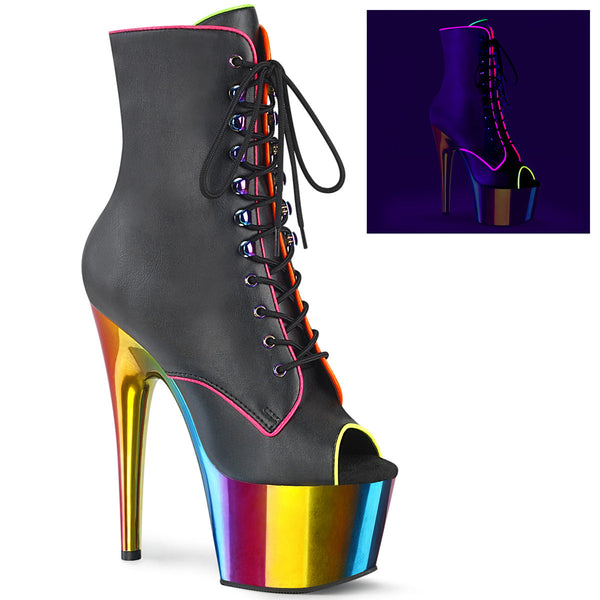 ADORE-1021RC-02 Plateau Stiefeletten - Regenbogen von Pleaser