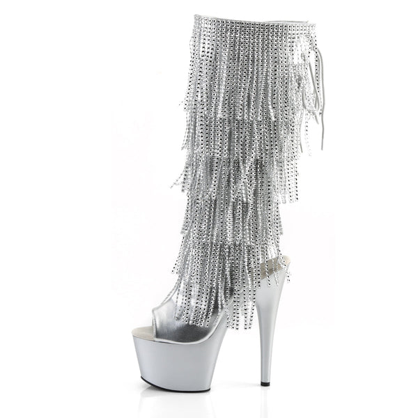 ADORE-2024RSF Plateau Stiefeletten Silber von Pleaser – Ansicht 3