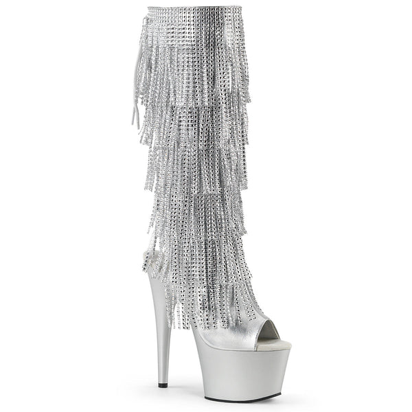 ADORE-2024RSF Plateau Stiefeletten Silber von Pleaser