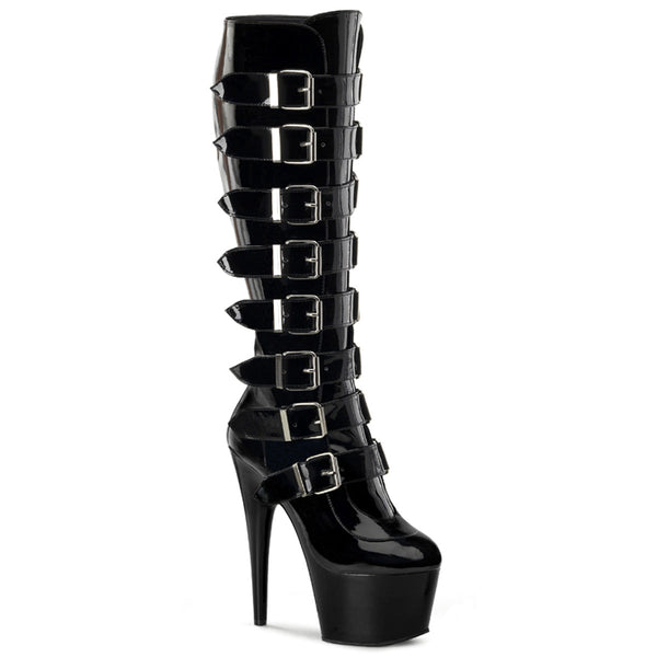 ADORE-2043 Plateau Stiefel Schwarz von Pleaser