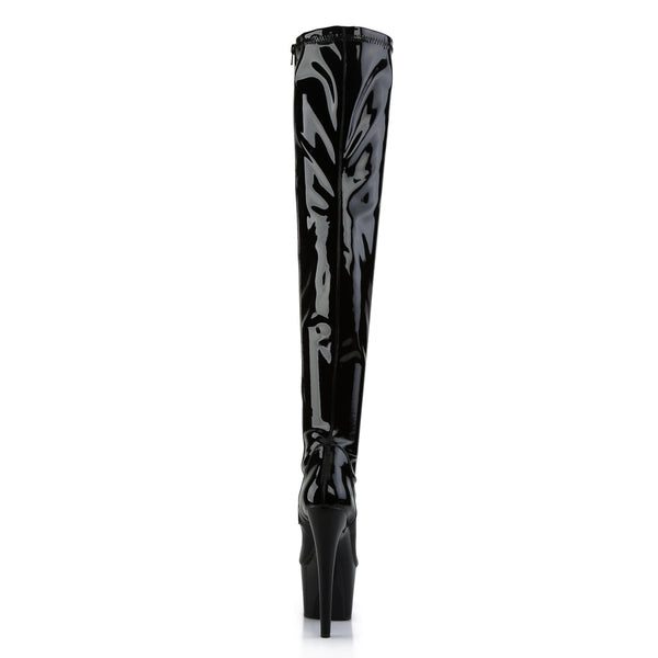 ADORE-3000 Plateau Overknee Stiefel Schwarz Lack von Pleaser – Ansicht 4