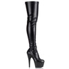 ADORE-3000 Plateau Overknee Stiefel Schwarz Matt von Pleaser