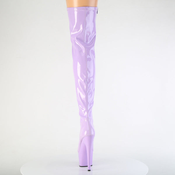 ADORE-3000 Plateau Overknee Stiefel Violett Lack Stretch von Pleaser – Ansicht 4
