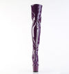 ADORE-3000 Plateau Overknee Stiefel Dunkel Violett Lack Stretch von Pleaser – Ansicht 2