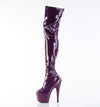 ADORE-3000 Plateau Overknee Stiefel Dunkel Violett Lack Stretch von Pleaser – Ansicht 3