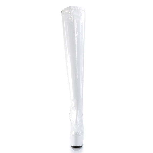 ADORE-3000 Plateau Overknee Stiefel Weiss | Pleaser SALE