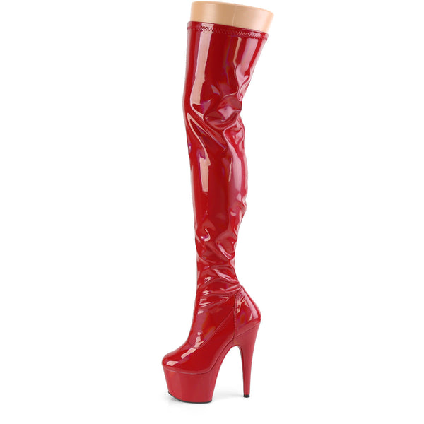 ADORE-3000HWR Plateau Overknee Stiefel Rot von Pleaser – Ansicht 3