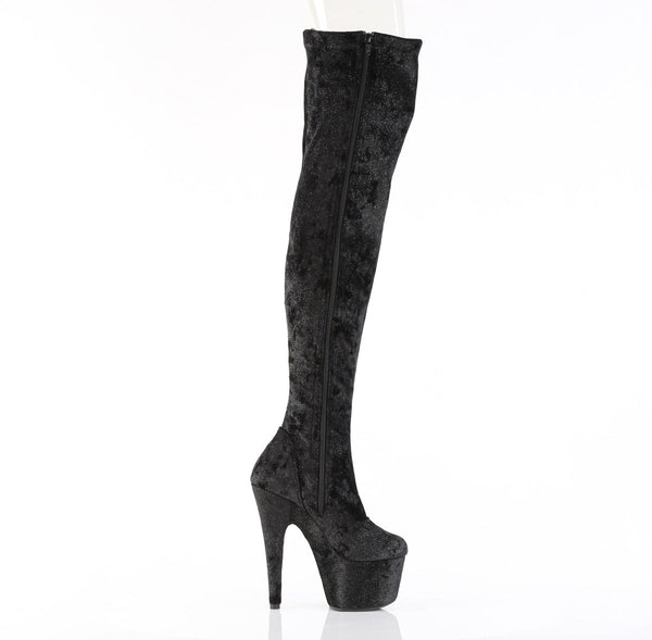 ADORE-3000WR Plateau Overknee Stiefel Schwarz von Pleaser – Ansicht 5