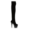 ADORE-3002 Plateau Overknee Stiefel Schwarz Samt von Pleaser – Ansicht 5