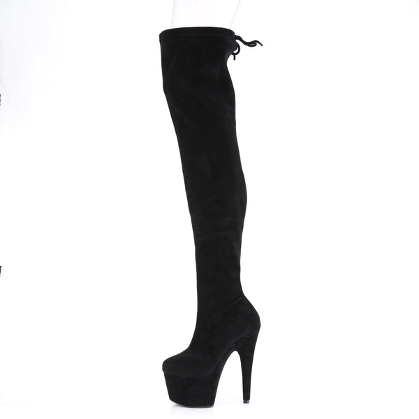 ADORE-3008 Plateau Overknee Stiefel Schwarz Samt von Pleaser – Ansicht 3