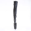 ADORE-3017 - Plateau Overknee Stiefel Peeptoe mit offener Verse - Schwarz Matt von Pleaser – Ansicht 4