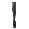 ADORE-3019 Plateau Overknee Stiefel Schwarz Matt von Pleaser – Ansicht 2