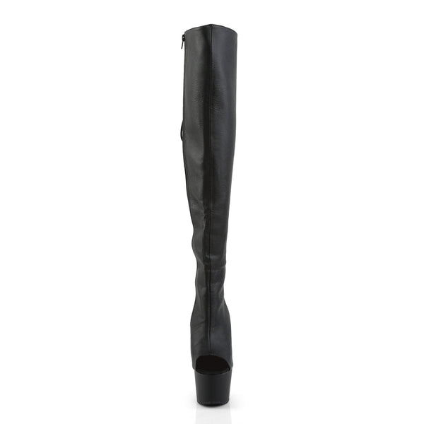 ADORE-3019 Plateau Overknee Stiefel Schwarz Matt von Pleaser – Ansicht 2