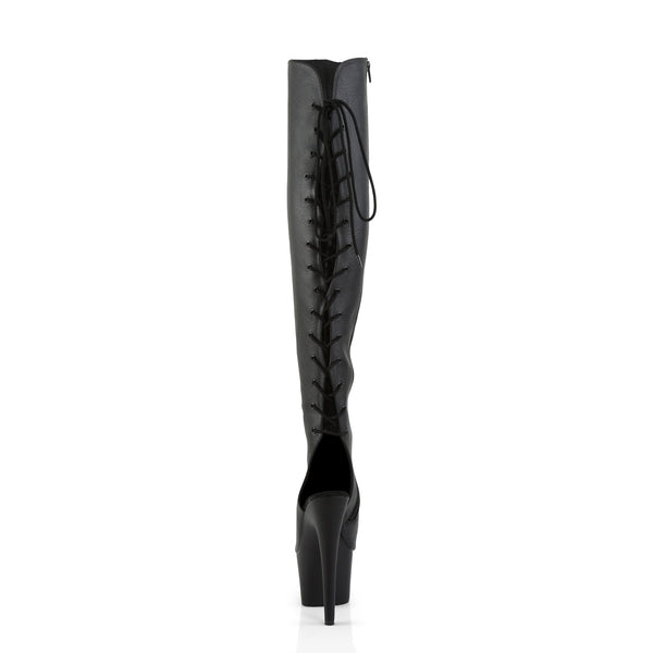 ADORE-3019 Plateau Overknee Stiefel Schwarz Matt von Pleaser – Ansicht 4