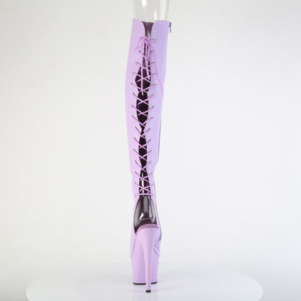 ADORE-3019 Plateau Peeptoe Overknee Stiefel Violett Matt von Pleaser – Ansicht 4