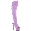 ADORE-3019 Plateau Peeptoe Overknee Stiefel Violett Matt von Pleaser