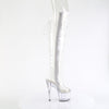 ADORE-3019C - Plateau Overknee Stiefel Peeptoe - Transparent von Pleaser – Ansicht 5