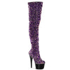 ADORE-3020 Plateau Overknee Stiefel - Silber von Pleaser