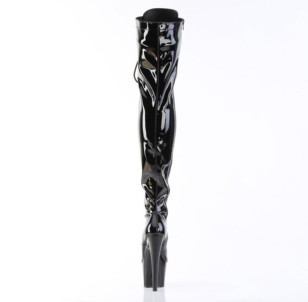 ADORE-3023 Plateau Overknee Stiefel - Schwarz von Pleaser – Ansicht 4