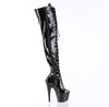 ADORE-3023 Plateau Overknee Stiefel - Schwarz von Pleaser – Ansicht 5