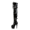 ADORE-3028 Plateau Overknee Stiefel Schwarz Lack von Pleaser – Ansicht 3