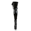 ADORE-3050 Plateau Overknee Stiefel Schwarz Lack von Pleaser – Ansicht 4