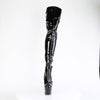 ADORE-3055 Plateau Overknee Stiefel Schwarz Lack von Pleaser – Ansicht 2