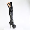 ADORE-3055 Plateau Overknee Stiefel Schwarz Lack von Pleaser – Ansicht 5